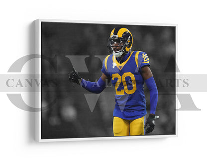 Jalen Ramsey Black & White Canvas Art American Football Canvas Wall Art