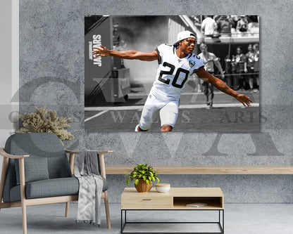 Jalen Ramsey Black & White Canvas Art American Football Canvas Wall Art