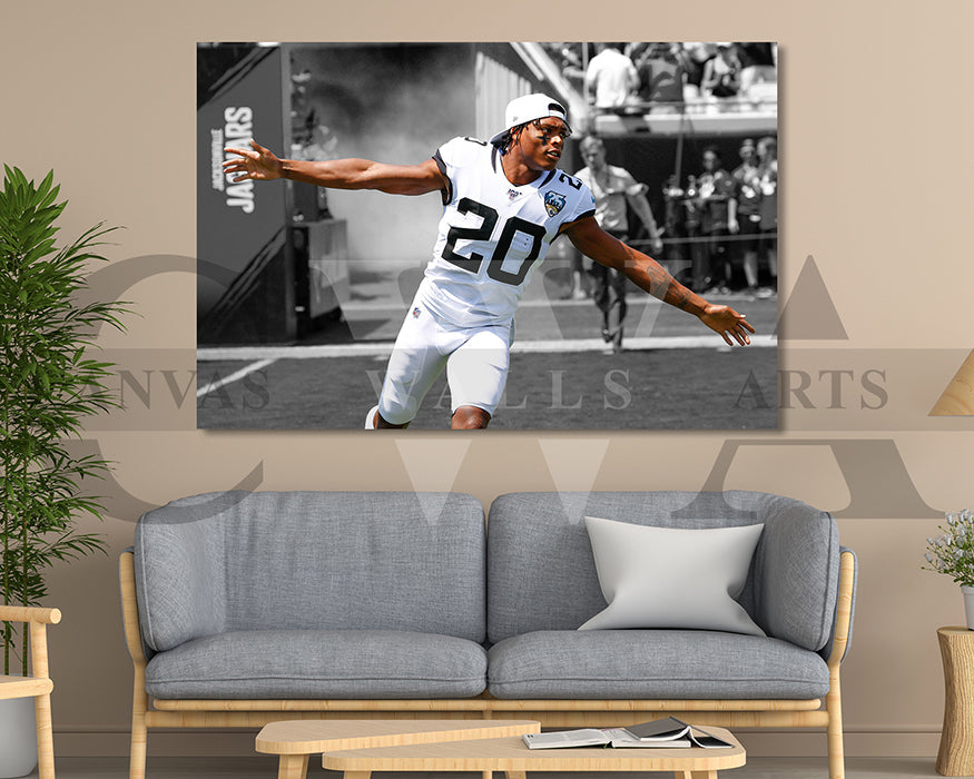 Jalen Ramsey Black & White Canvas Art American Football Canvas Wall Art