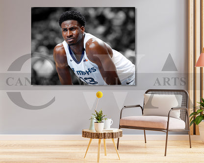 Jaren Jackson Jr. Black & White Canvas Art Basketball Canvas Wall Art