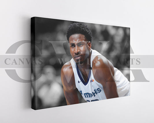 Jaren Jackson Jr. Black & White Canvas Art Basketball Canvas Wall Art