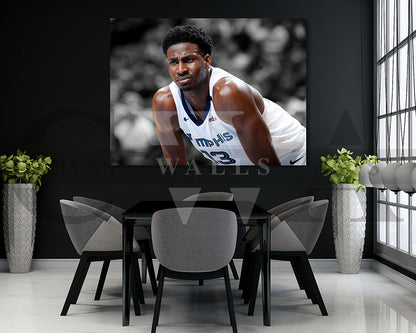 Jaren Jackson Jr. Black & White Canvas Art Basketball Canvas Wall Art