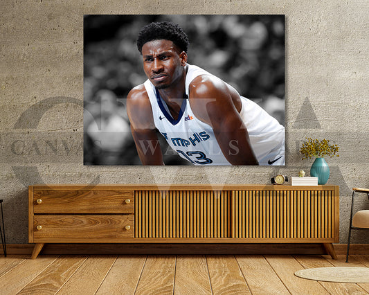 Jaren Jackson Jr. Black & White Canvas Art Basketball Canvas Wall Art