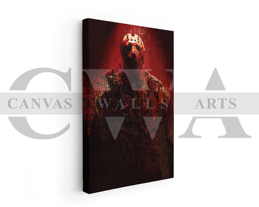 Jason Voorhees Canvas Wall Art Abstract Movie Poster