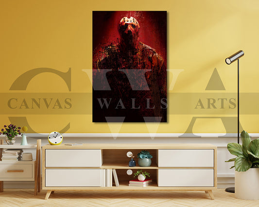 Jason Voorhees Canvas Wall Art Abstract Movie Poster