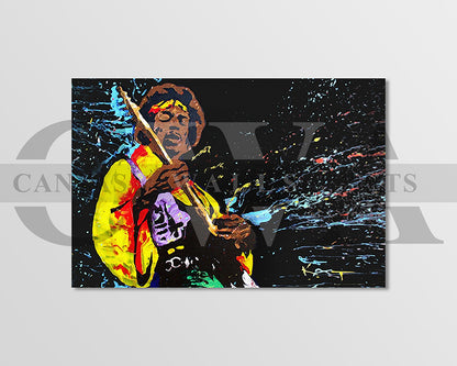 Jimi Hendrix Canvas Wall Art Abstract Music Poster