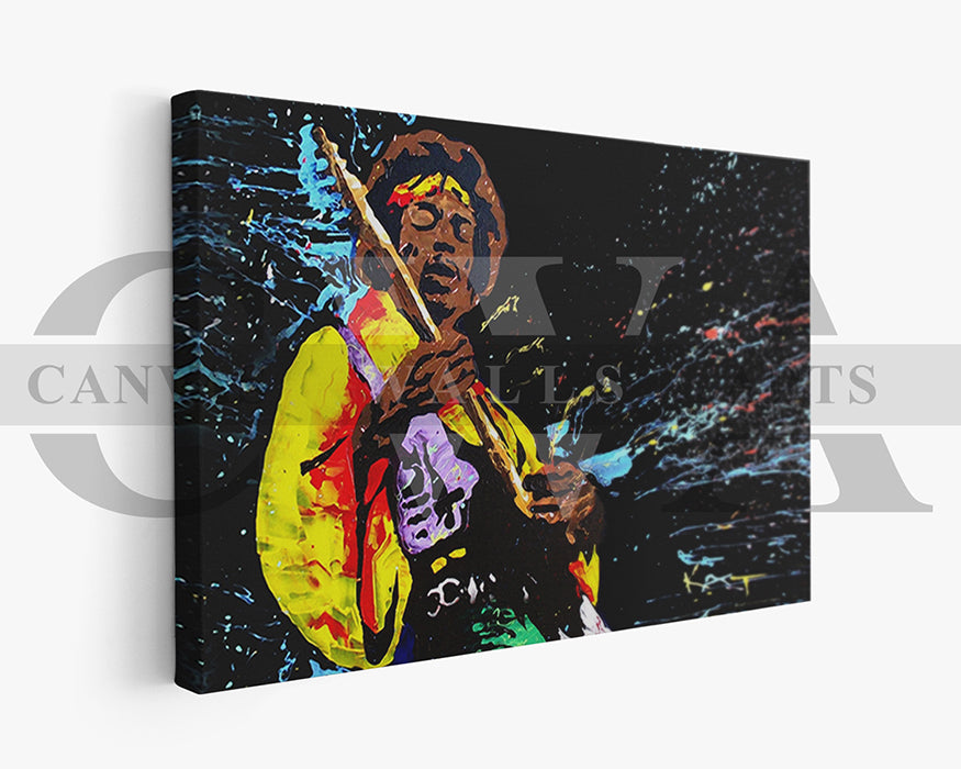 Jimi Hendrix Canvas Wall Art Abstract Music Poster