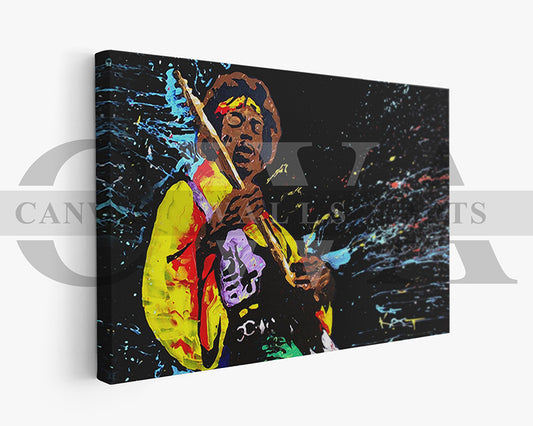 Jimi Hendrix Canvas Wall Art Abstract Music Poster