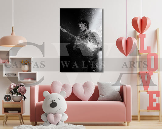 Jimi Hendrix Canvas Wall Art Abstract Music Poster