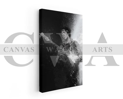 Jimi Hendrix Canvas Wall Art Abstract Music Poster