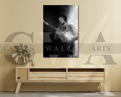 Jimi Hendrix Canvas Wall Art Abstract Music Poster