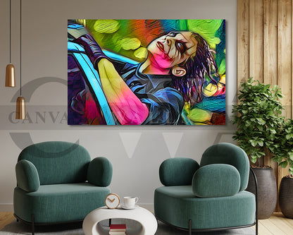 Joker The Dark Knight Canvas Wall Art Abstract Movie Poster