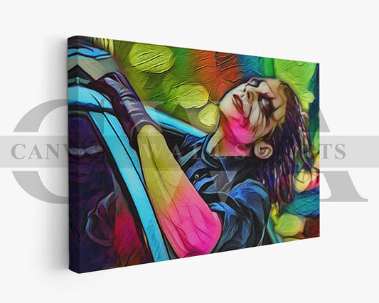 Joker The Dark Knight Canvas Wall Art Abstract Movie Poster