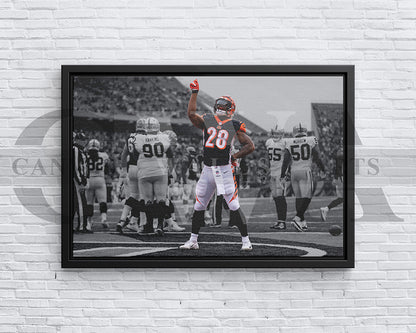 Joe Mixon Black & White Canvas Art American Football Canvas Wall