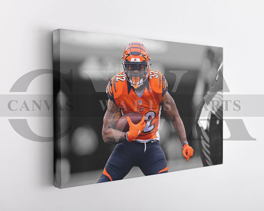 Joe Mixon Black & White Canvas Art American Football Canvas Wall
