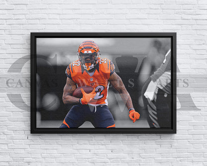 Joe Mixon Black & White Canvas Art American Football Canvas Wall