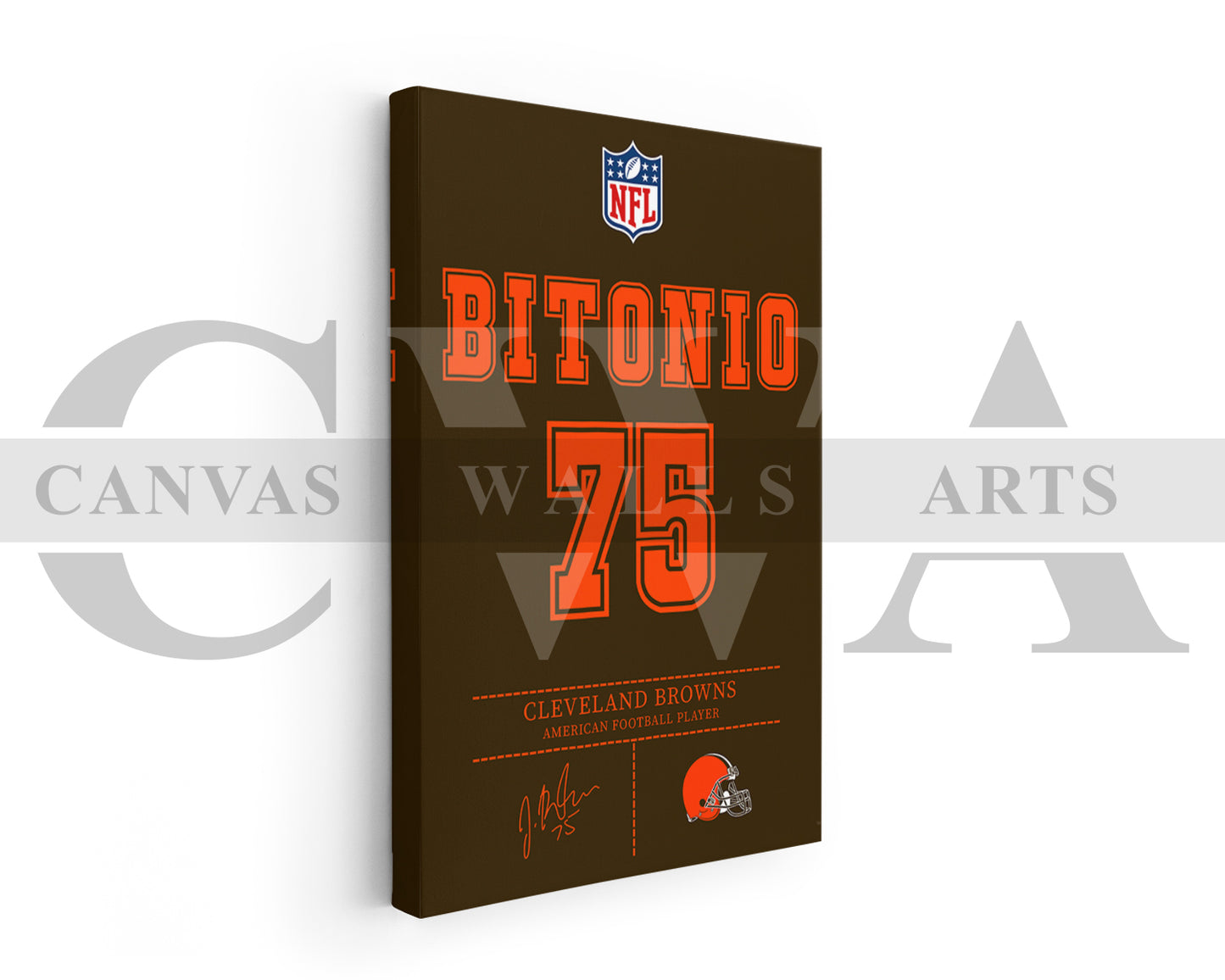 Joel Bitonio Jersey Canvas Wall Art NFL Jersey Poster Sports Canvas Print