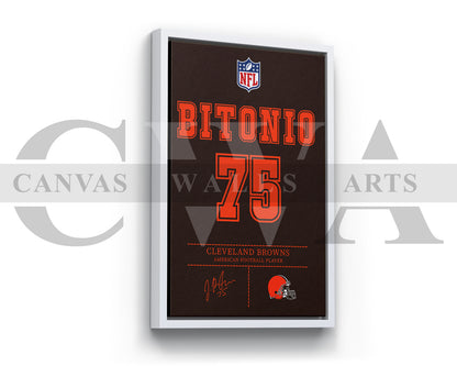 Joel Bitonio Jersey Canvas Wall Art NFL Jersey Poster Sports Canvas Print