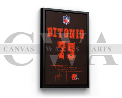 Joel Bitonio Jersey Canvas Wall Art NFL Jersey Poster Sports Canvas Print
