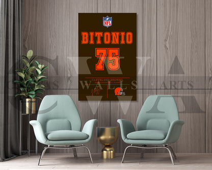 Joel Bitonio Jersey Canvas Wall Art NFL Jersey Poster Sports Canvas Print
