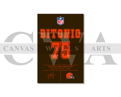 Joel Bitonio Jersey Canvas Wall Art NFL Jersey Poster Sports Canvas Print