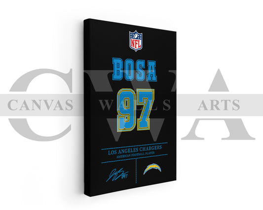 Joey Bosa Jersey Canvas Wall Art NFL Jersey Poster Print American Sports Canvas Wall Art