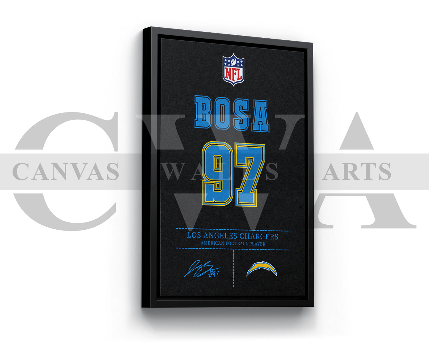 Joey Bosa Jersey Canvas Wall Art NFL Jersey Poster Print American Sports Canvas Wall Art