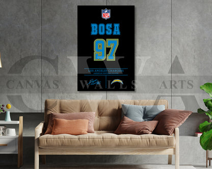 Joey Bosa Jersey Canvas Wall Art NFL Jersey Poster Print American Sports Canvas Wall Art