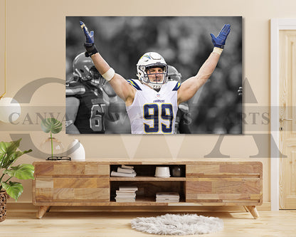 Joey Bosa Black & White Canvas Art American Football Canvas Wall