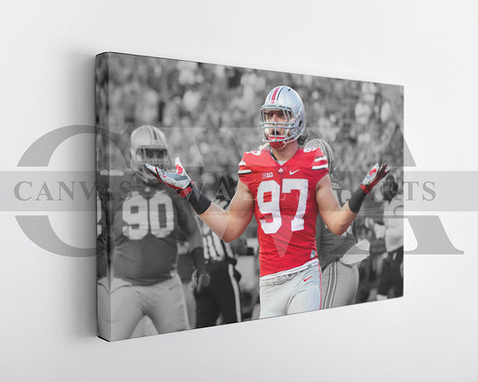Joey Bosa Black & White Canvas Art American Football Canvas Wall