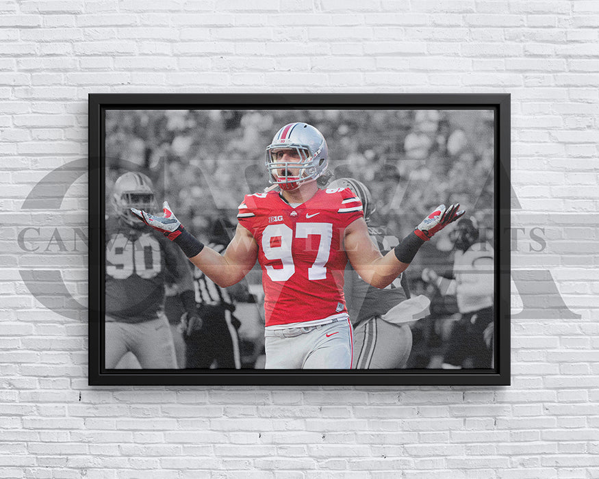 Joey Bosa Black & White Canvas Art American Football Canvas Wall