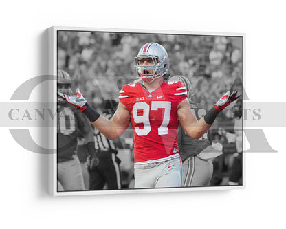 Joey Bosa Black & White Canvas Art American Football Canvas Wall