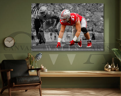Joey Bosa Black & White Canvas Art American Football Canvas Wall