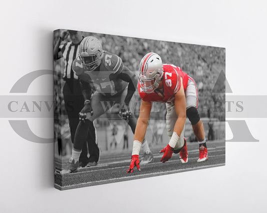 Joey Bosa Black & White Canvas Art American Football Canvas Wall