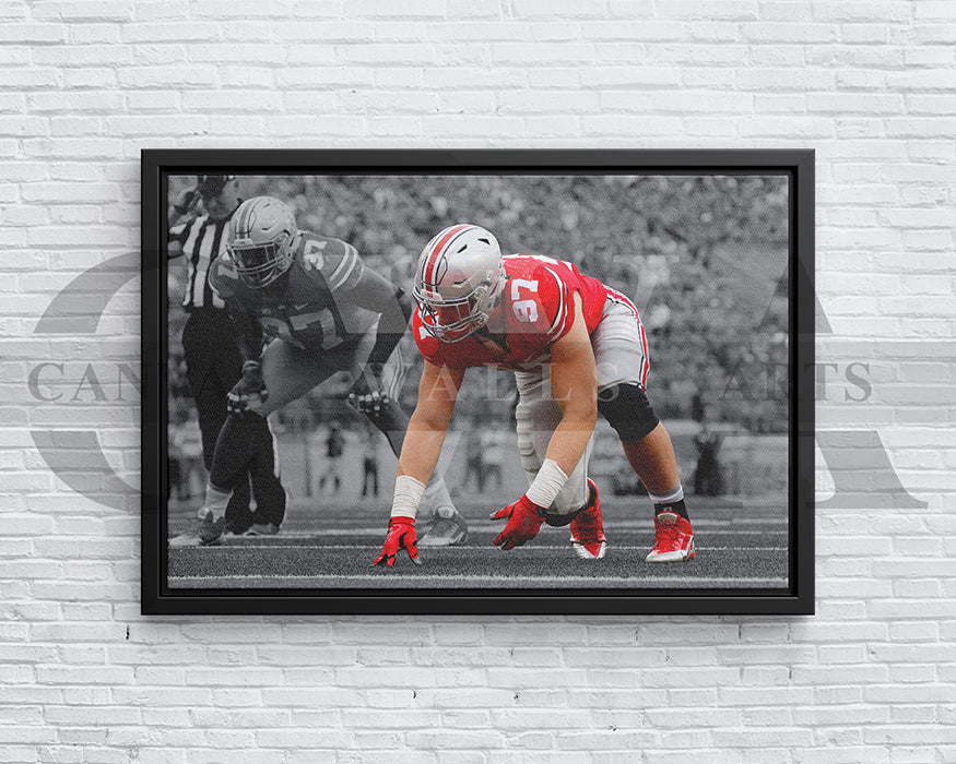 Joey Bosa Black & White Canvas Art American Football Canvas Wall