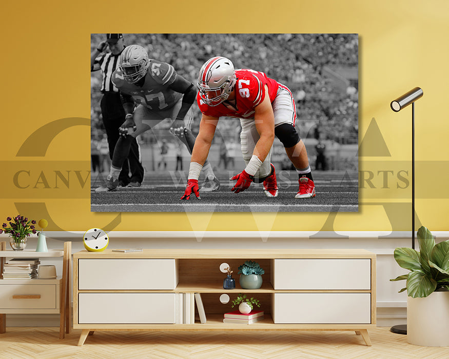 Joey Bosa Black & White Canvas Art American Football Canvas Wall