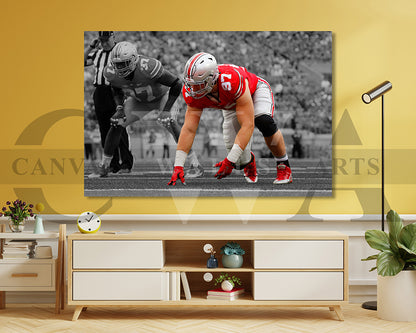Joey Bosa Black & White Canvas Art American Football Canvas Wall