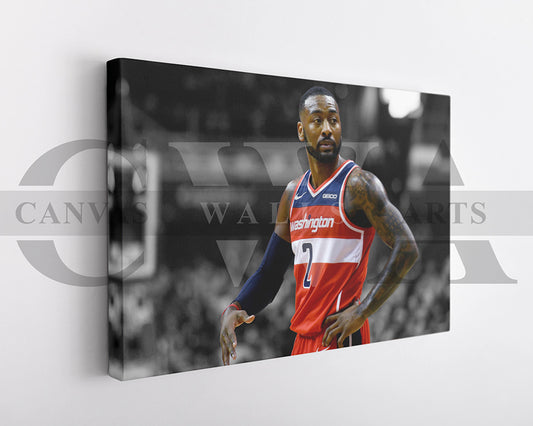 John Wall Black & White Canvas Art Basketball Canvas Wall Art