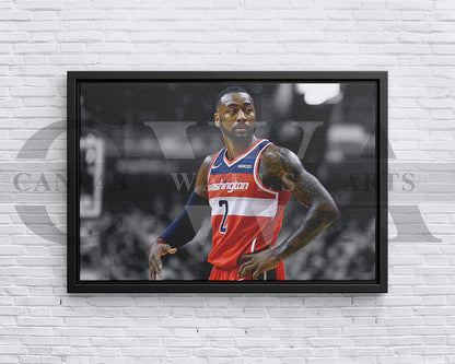 John Wall Black & White Canvas Art Basketball Canvas Wall Art