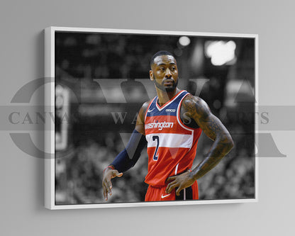 John Wall Black & White Canvas Art Basketball Canvas Wall Art