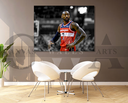 John Wall Black & White Canvas Art Basketball Canvas Wall Art