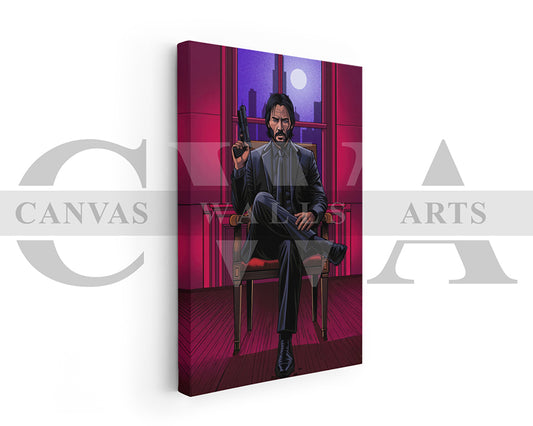 John Wick Calm Before The Gunfire Canvas Wall Art