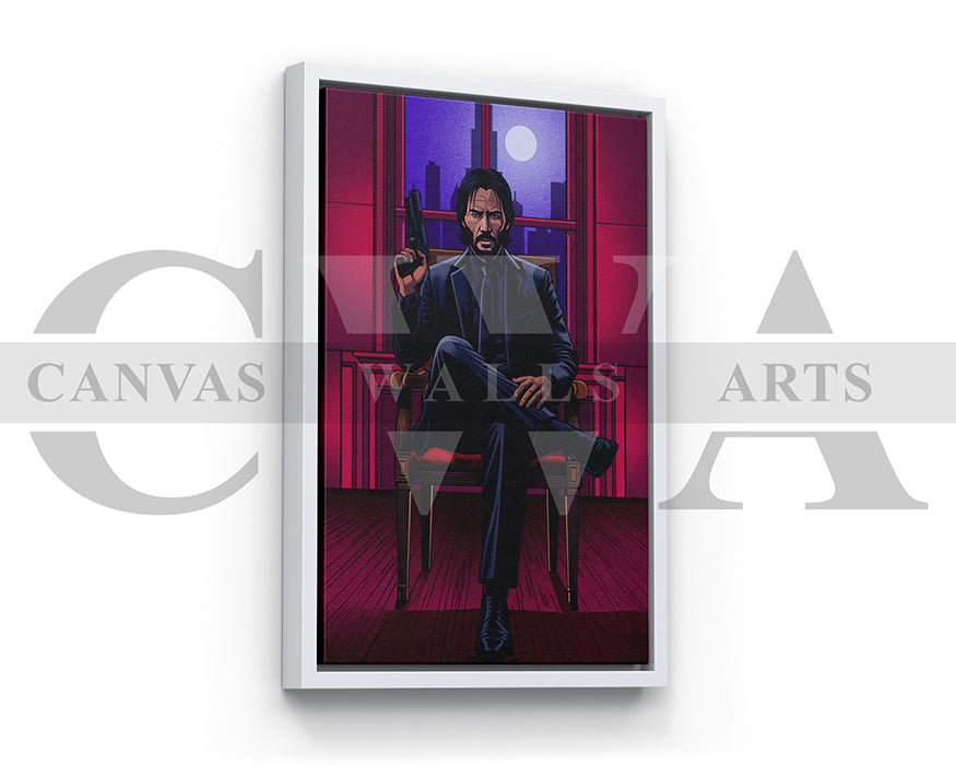 John Wick Calm Before The Gunfire Canvas Wall Art