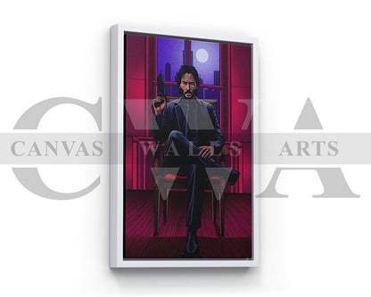 John Wick Calm Before The Gunfire Canvas Wall Art