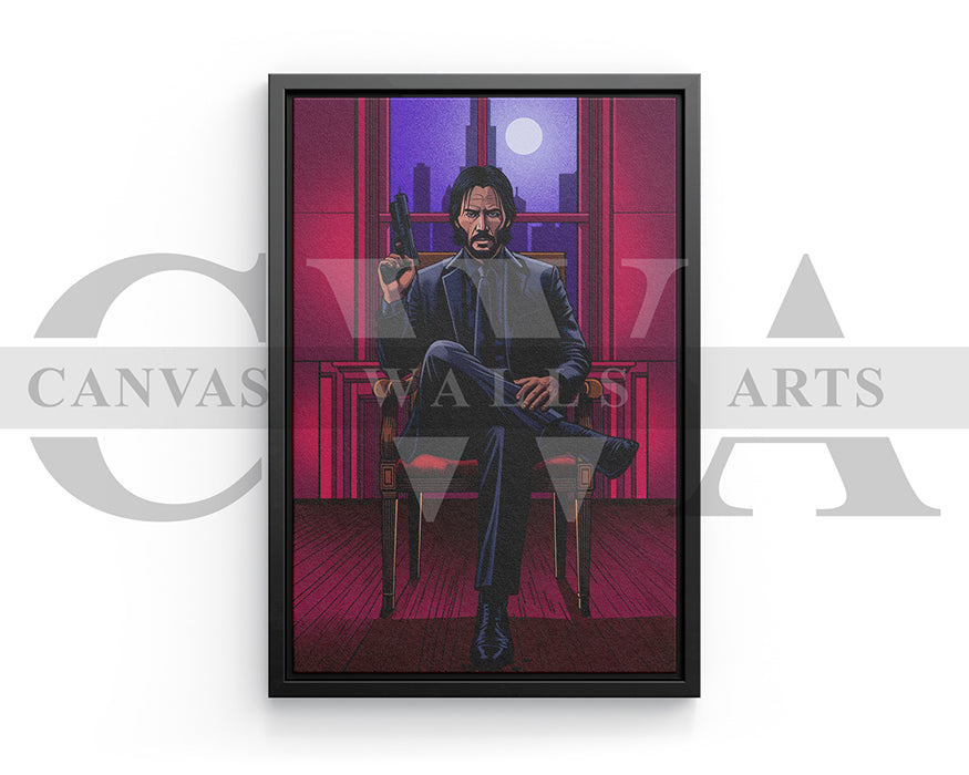 John Wick Calm Before The Gunfire Canvas Wall Art