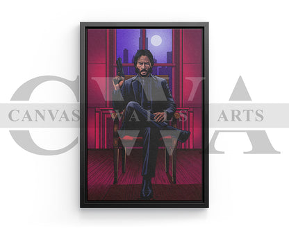 John Wick Calm Before The Gunfire Canvas Wall Art