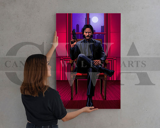 John Wick Calm Before The Gunfire Canvas Wall Art