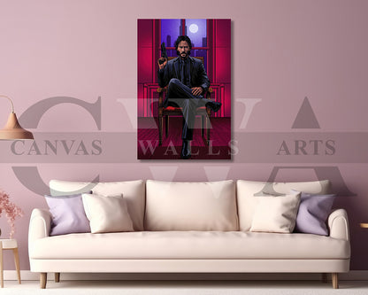 John Wick Calm Before The Gunfire Canvas Wall Art