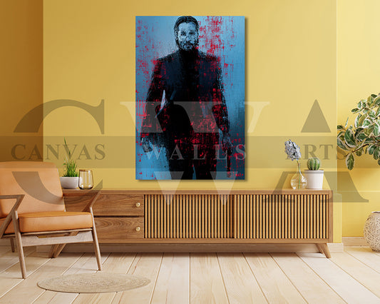 John Wick Canvas Wall Art Abstract Movie Poster
