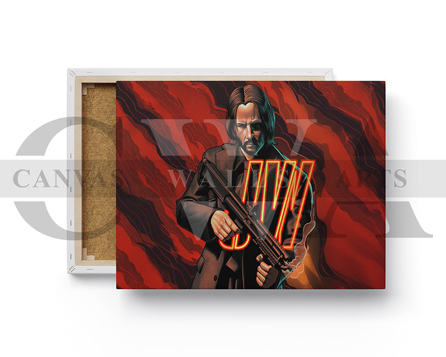 John Wick Gunfire Canvas Wall Art